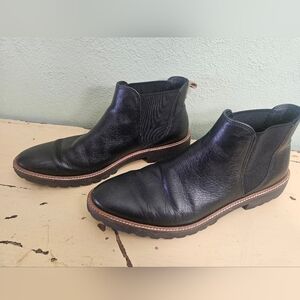 Ecco Black Leather Chelsea Boots - Classic Slip-On Ankle Boot